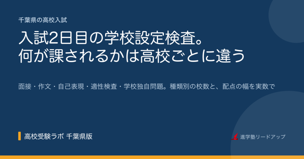 入試2日目の学校設定検査。何が課されるかは高校ごとに違う