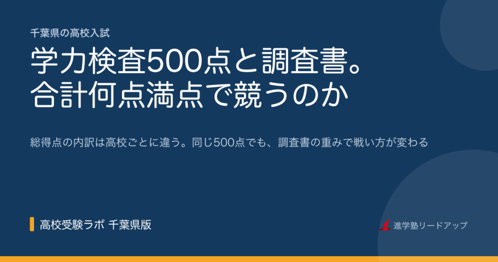 学力検査500点と調査書。合計何点満点で競うのか