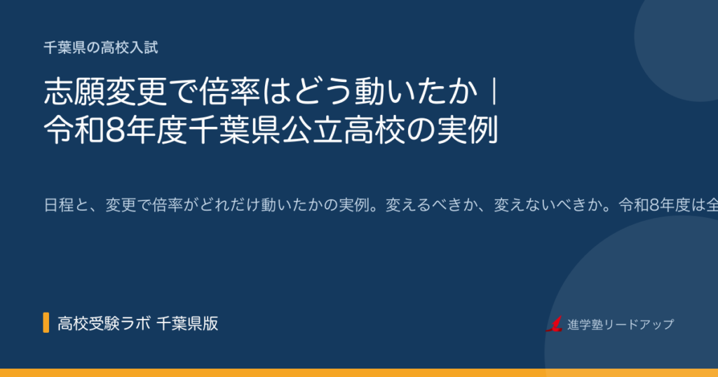 志願変更で倍率はどう変わったか？｜令和8年度千葉県公立高校の実例