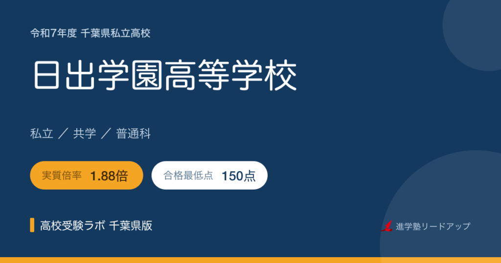 日出学園高等学校【令和8年度】入試結果・合格最低点｜千葉県私立高校