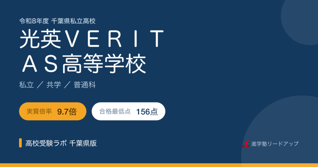 光英ＶＥＲＩＴＡＳ高等学校【令和8年度】入試結果・合格最低点｜千葉県私立高校