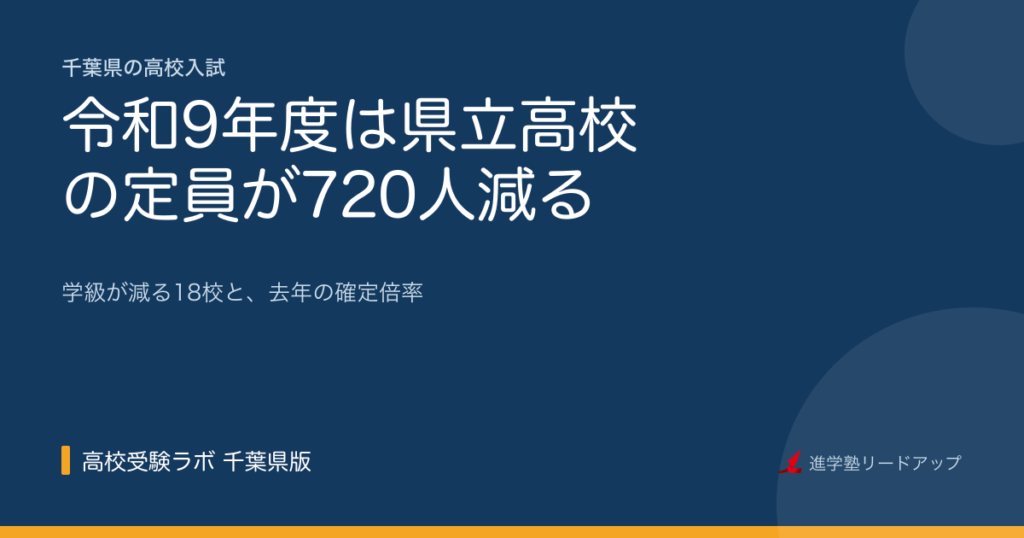 【令和9年度は県立高校の定員が720人減る】学級が減る18校と、去年の倍率